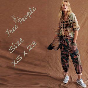NWOT Free People Zion Printed Harem Camo Pants Sz XS